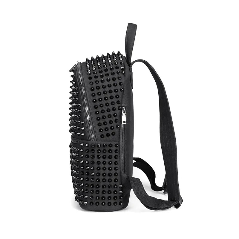 Rivet Studded Punk Leather Backpack