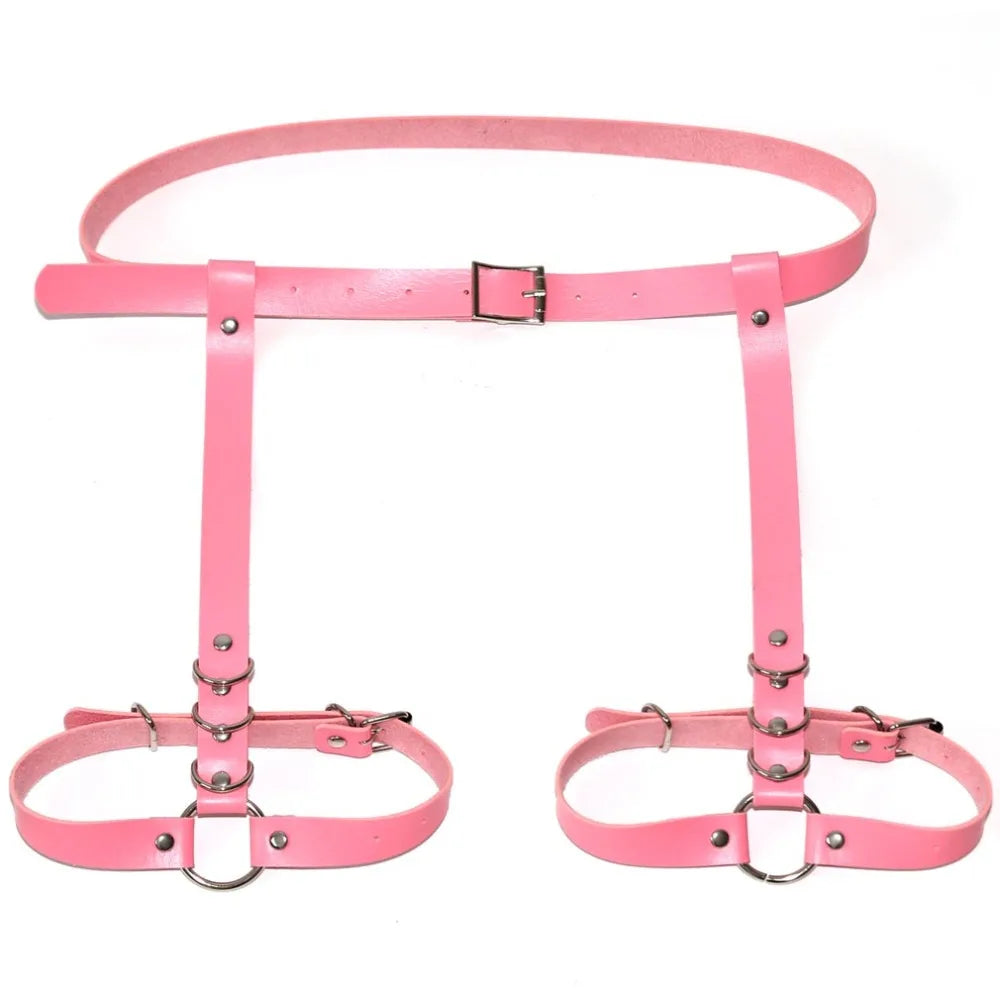 Leather Leg Harness, Goth Body Straps product photo 2