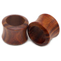 Pair of red sanders wood saddle-fit ear tunnels