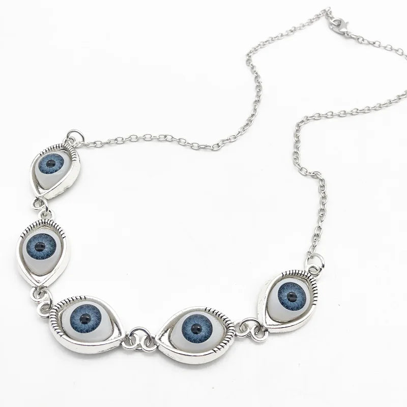 Turkish Evil Eye Pendant Necklace, Punk