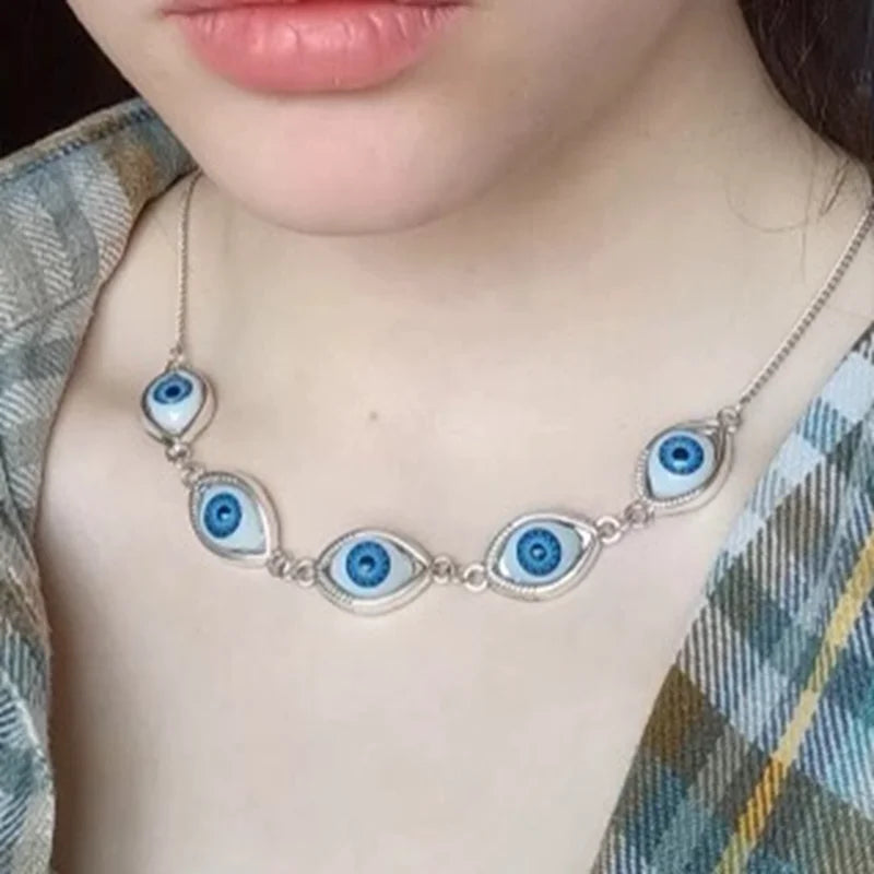 Turkish Evil Eye Pendant Necklace, Punk product photo 2