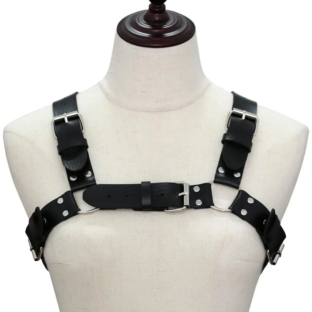 Caged Metal Chest Harness, Punk Unisex product photo 2