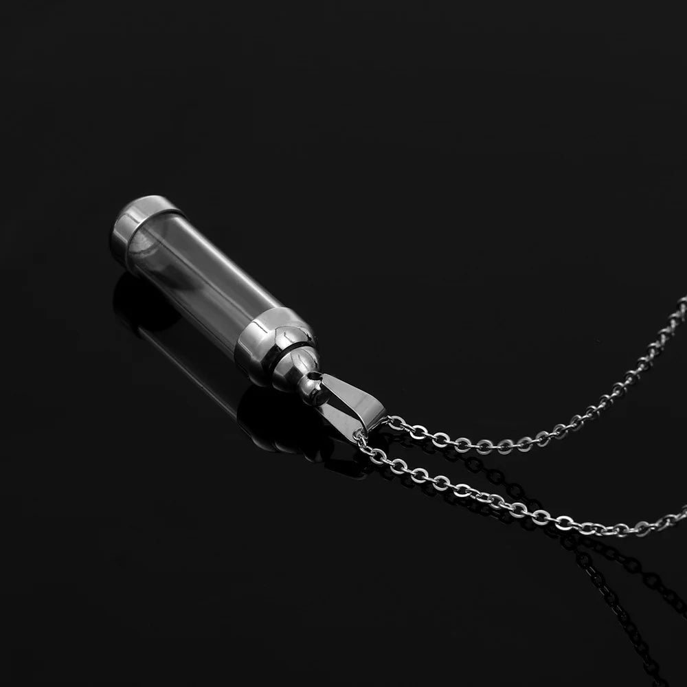 Openable Glass Vial Necklace, Keepsake Pendant