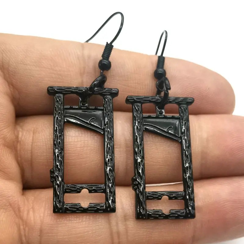 Guillotine Drop Earrings, Black Gothic product photo 3
