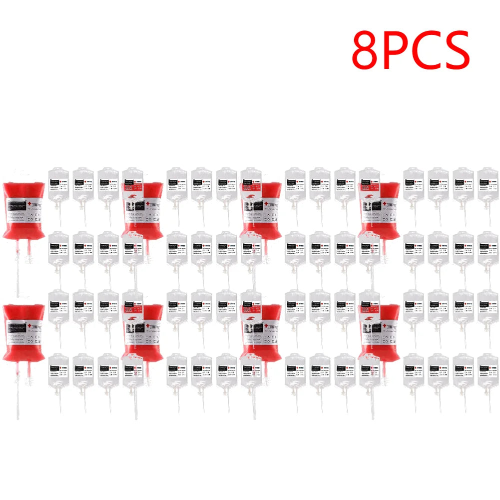 Empty Halloween blood bag drink pouches, view 2