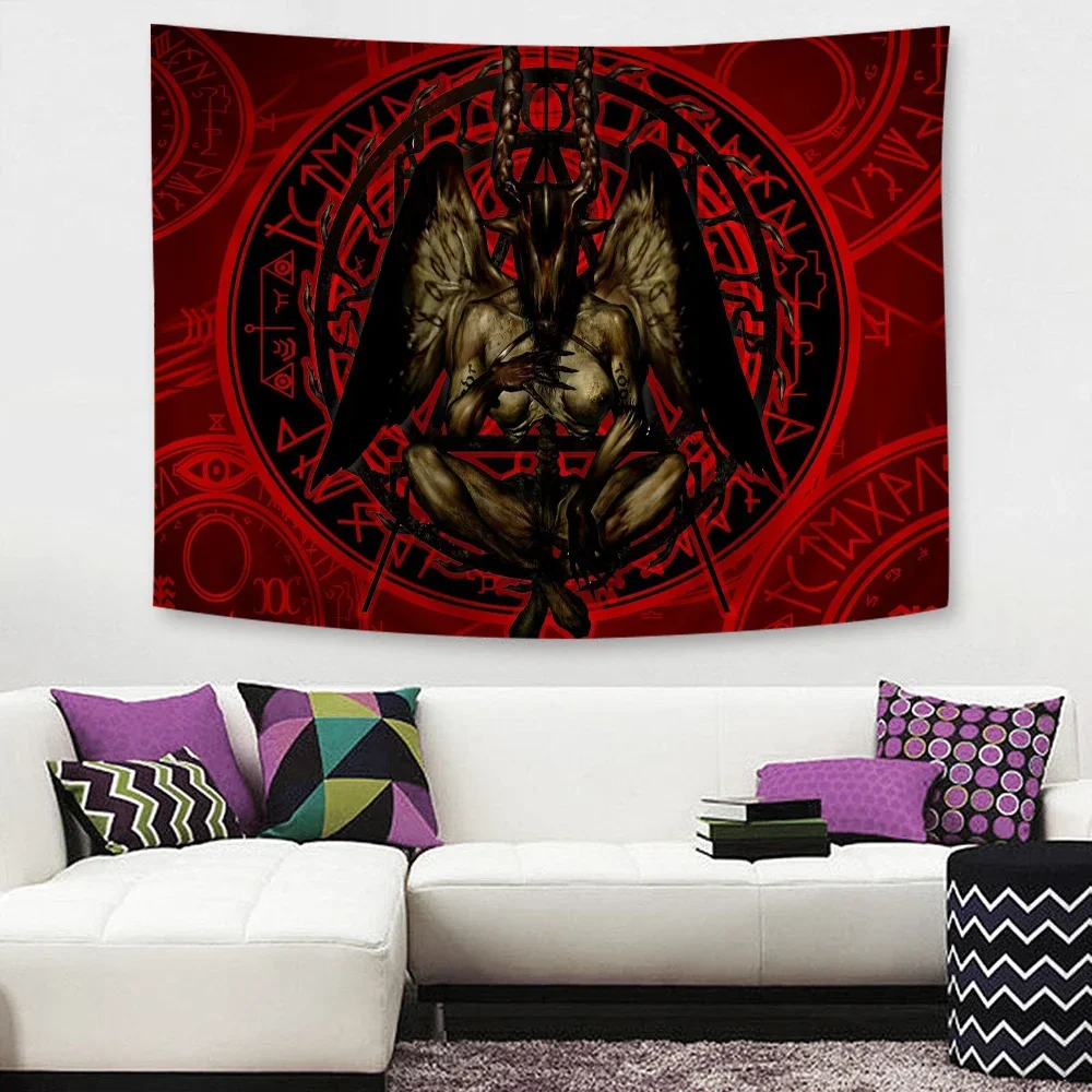 Baphomet Tapestry, Satanic Wall Hanging product photo 2