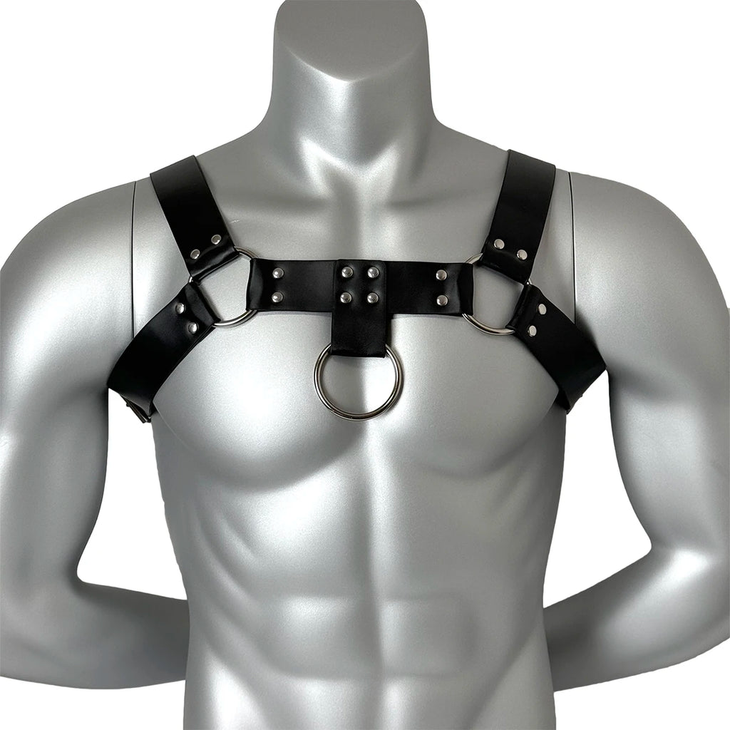 Men's Leather Chest Harness, Adjustable