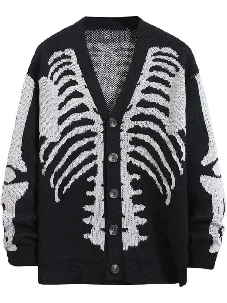 Skeleton Knit Cardigan, Gothic Sweater product photo 4