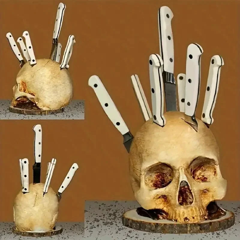 Skull Knife Block Holder