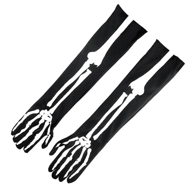 Gothic Skeleton Bone Print Gloves