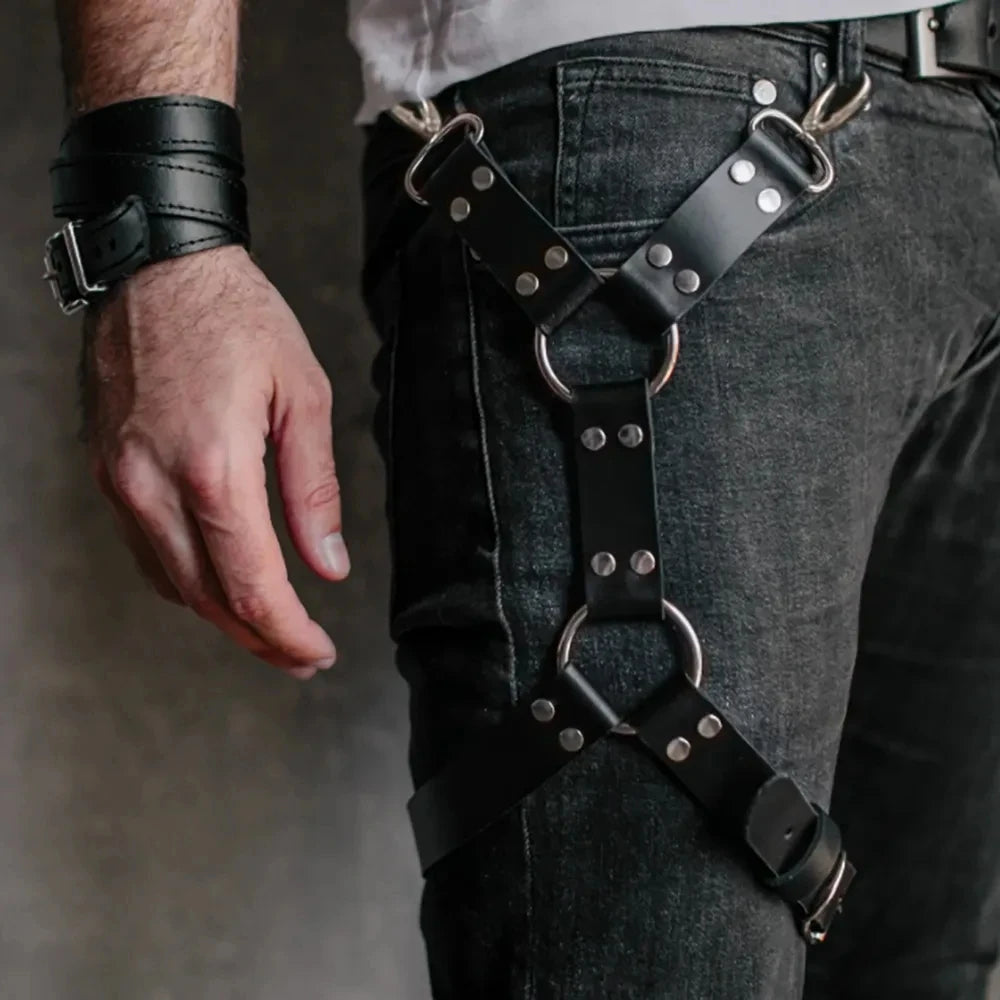 Punk Thigh Garter Harness, Leg Chain Belt product photo 2