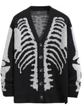 Skeleton Knit Cardigan, Gothic Sweater