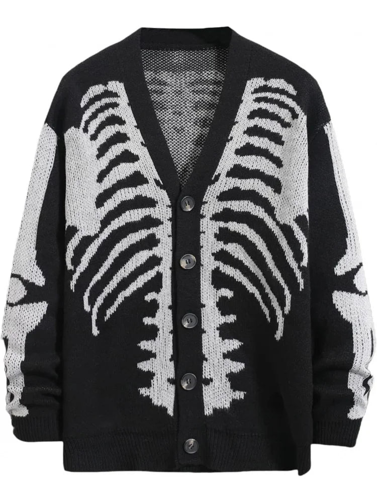 Skeleton Knit Cardigan, Gothic Sweater