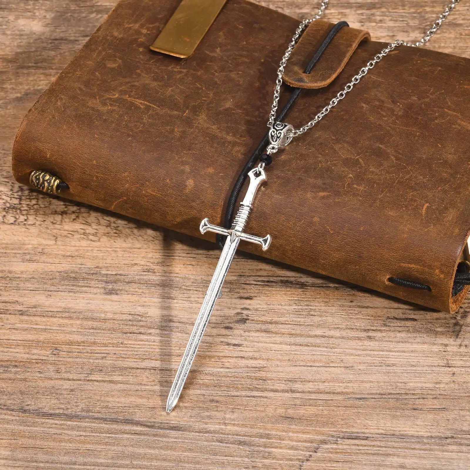 Sword & Cross Pendant Necklace, Punk Gothic product photo 2