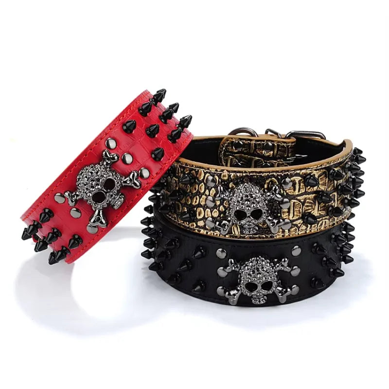 Skull Rivet Dog Collar