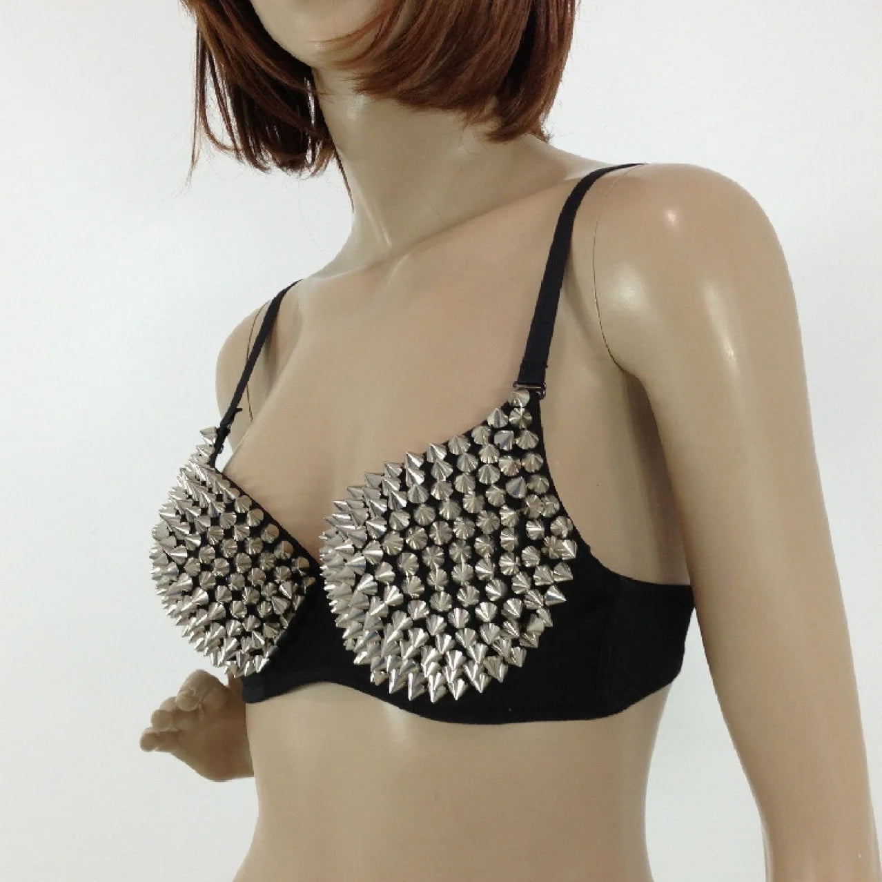 Black Studded Spike Bra