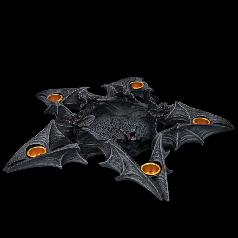 Gothic Bat Candle Holder, Resin Decor