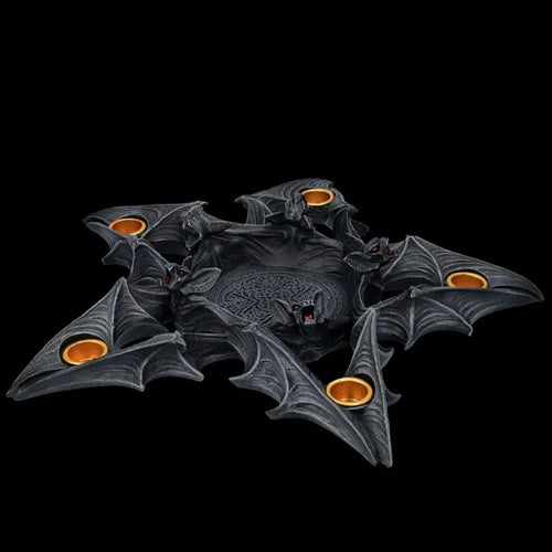 Gothic Bat Candle Holder, Resin Decor