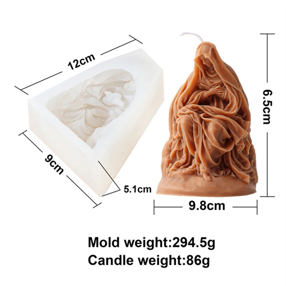 Religious Figure Silicone Candle Mold, DIY product photo 5