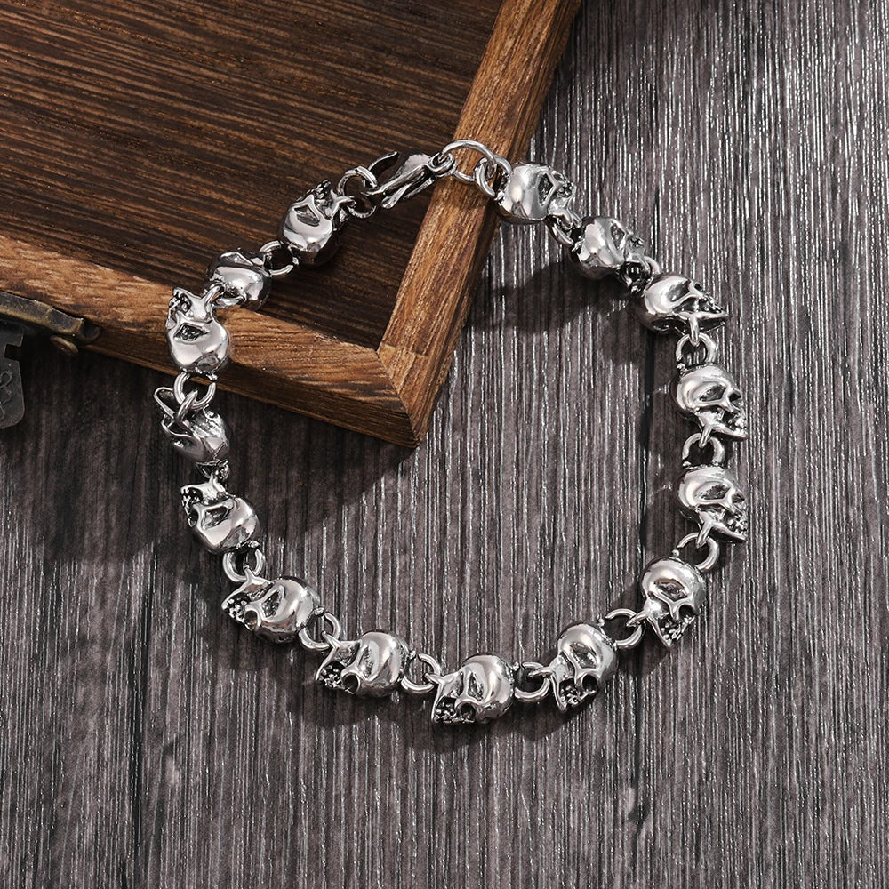 Punk Skull Charm Bracelet (3 Colors Sold Seperately)