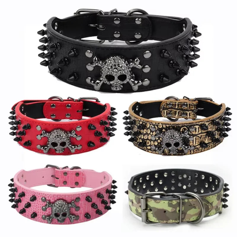 Skull Rivet Dog Collar