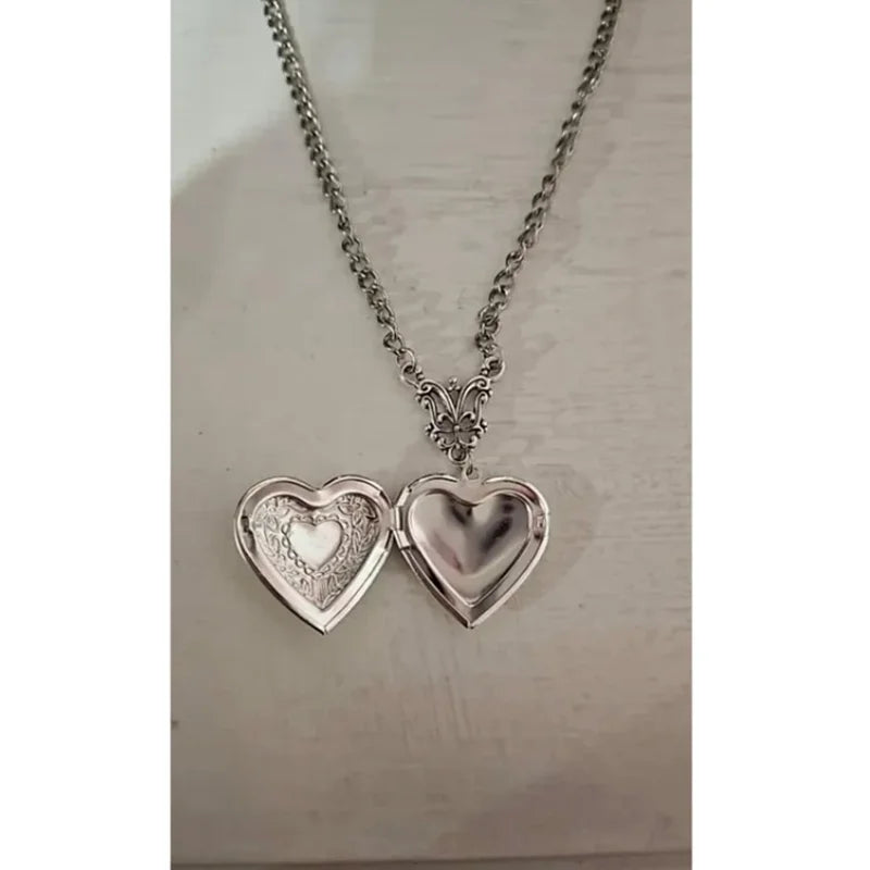 Vampire Bat Heart Locket Necklace, Gothic product photo 3