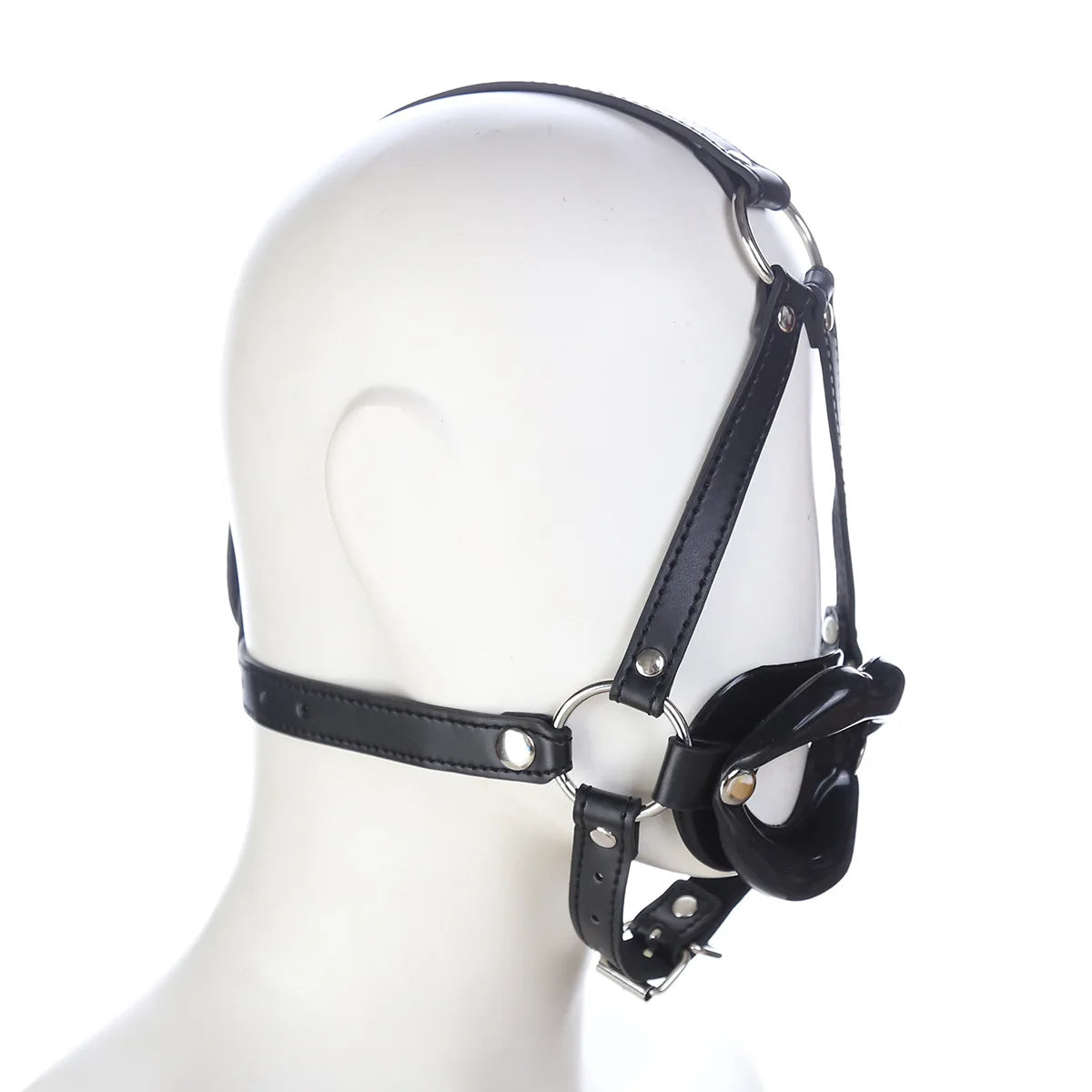 Silicone Lips Open-Mouth Gag (Black)