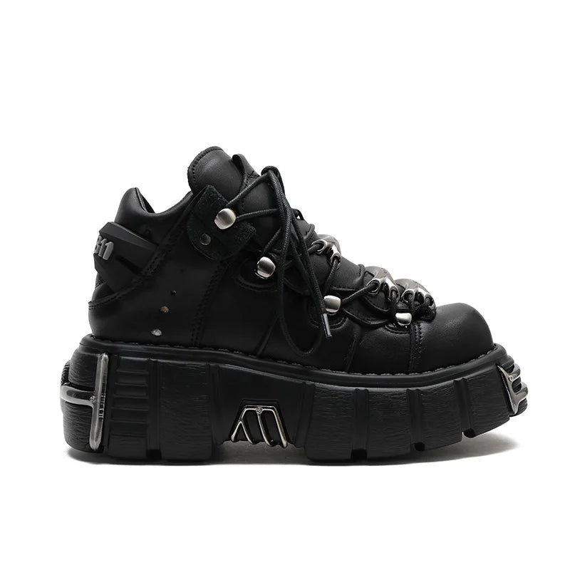 Platform Lace-Up Rock Sneakers