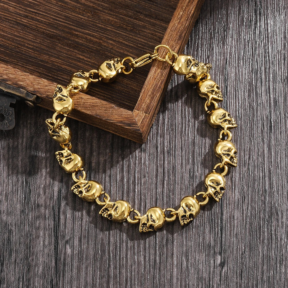 Punk Skull Charm Bracelet (3 Colors Sold Seperately)