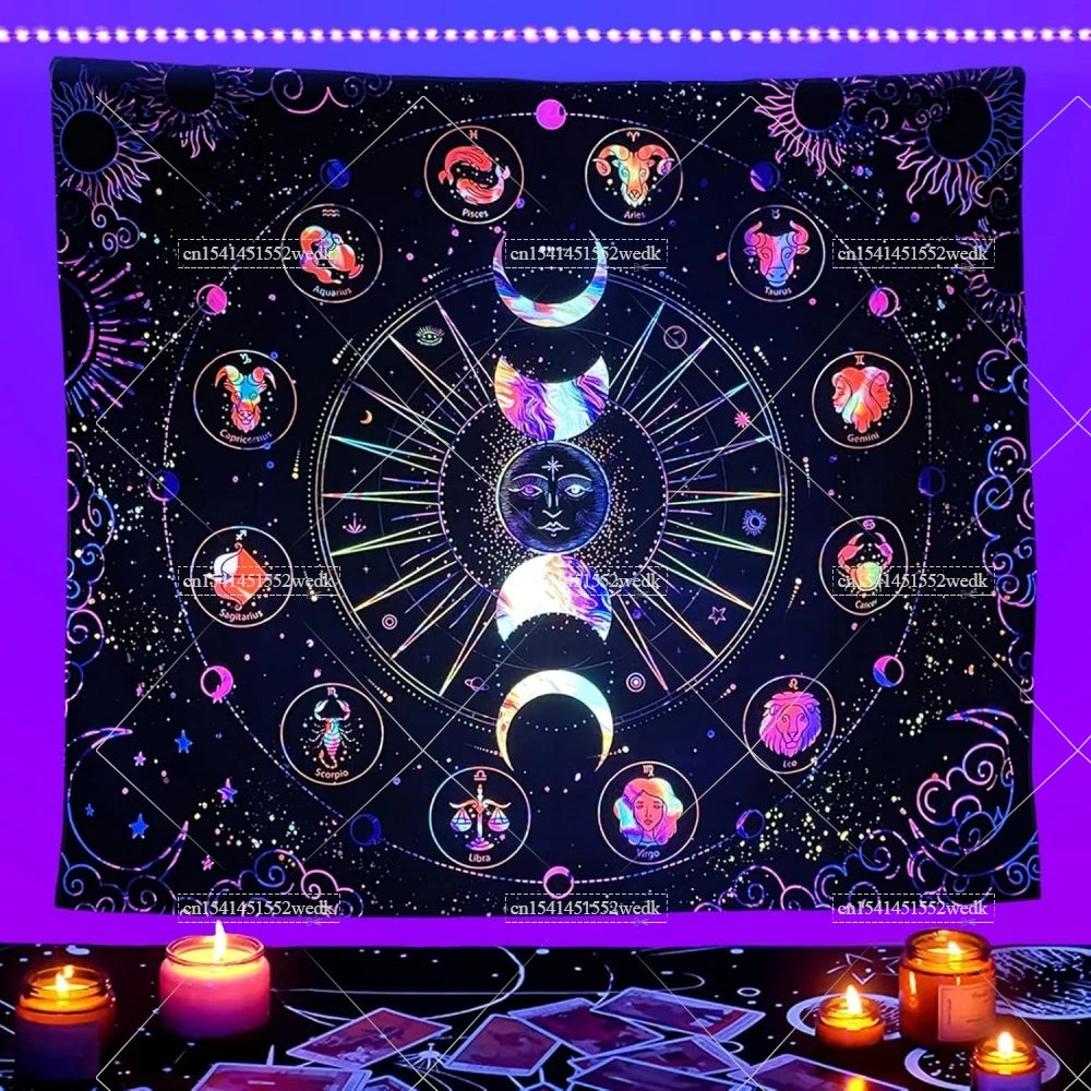 UV Reactive Zodiac Tapestry, Blacklight Wall Art product photo 4