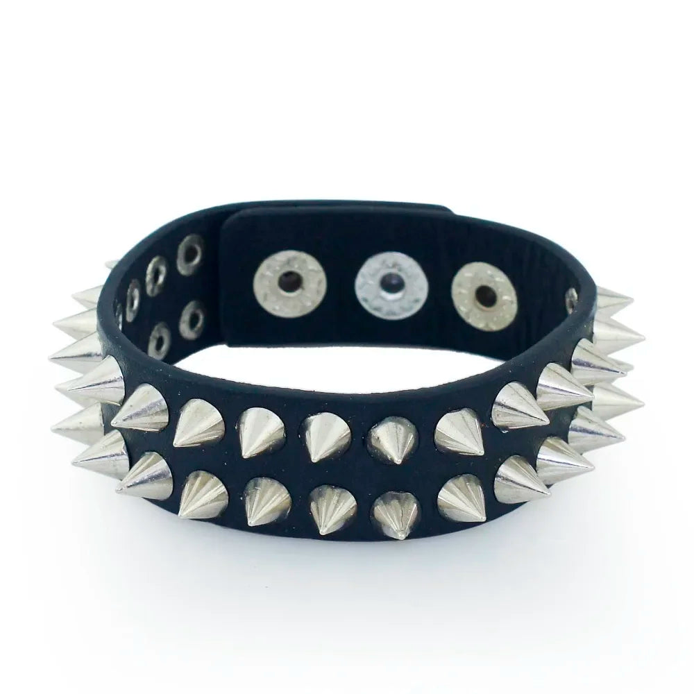Spiked Cone Stud Leather Cuff, Gothic product photo 2