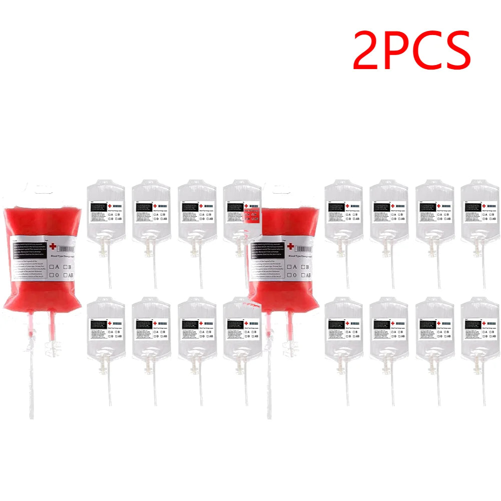 Empty Halloween blood bag drink pouches, view 5