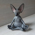 Buddha Sphynx Cat Figurine, Whimsical Decor