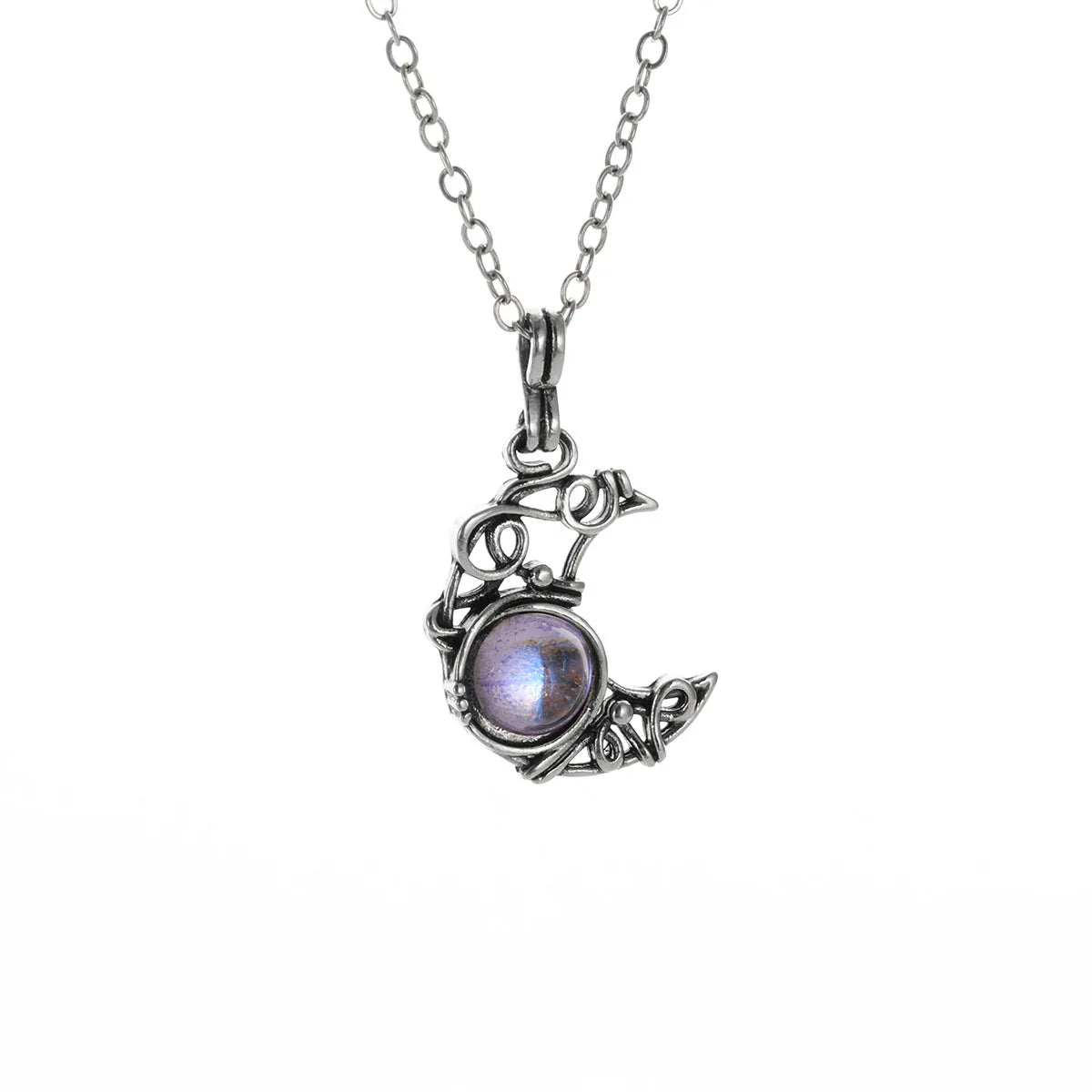 Cat & Moon Pendant Necklace, Vintage Witch product photo 5