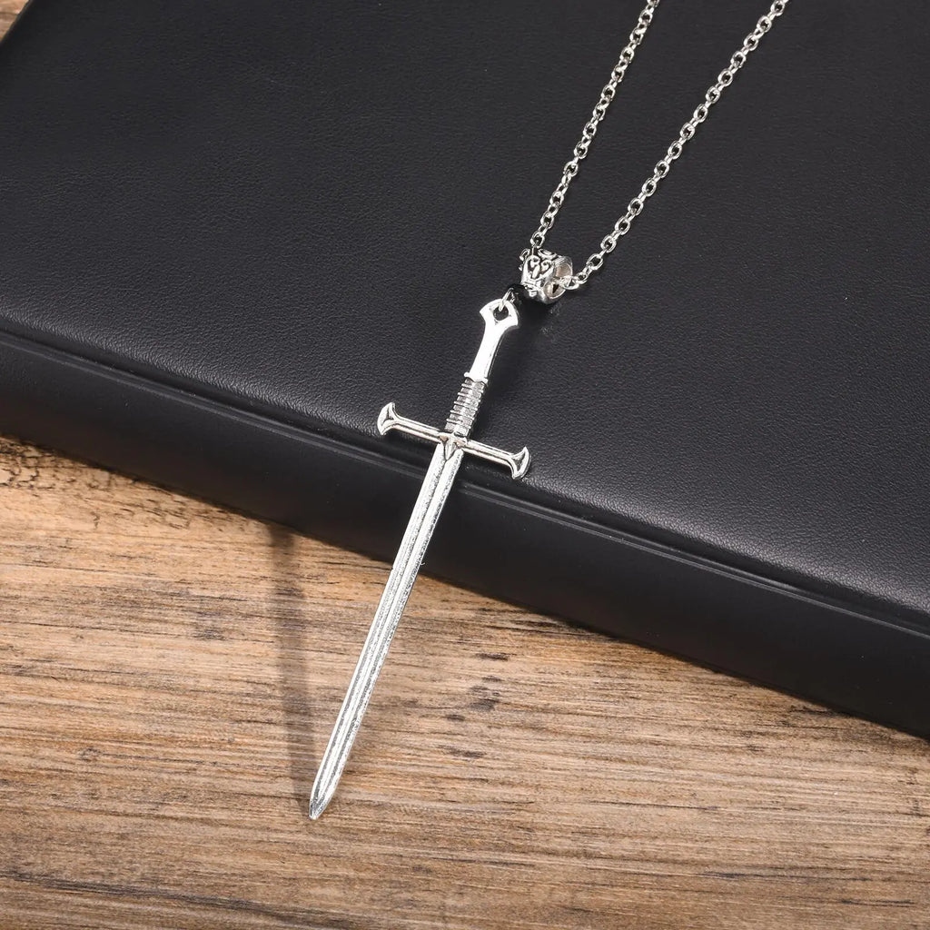 Sword & Cross Pendant Necklace, Punk Gothic
