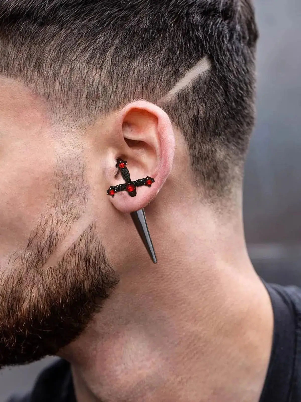 Crystal Sword Earrings, Vintage Punk product photo 2