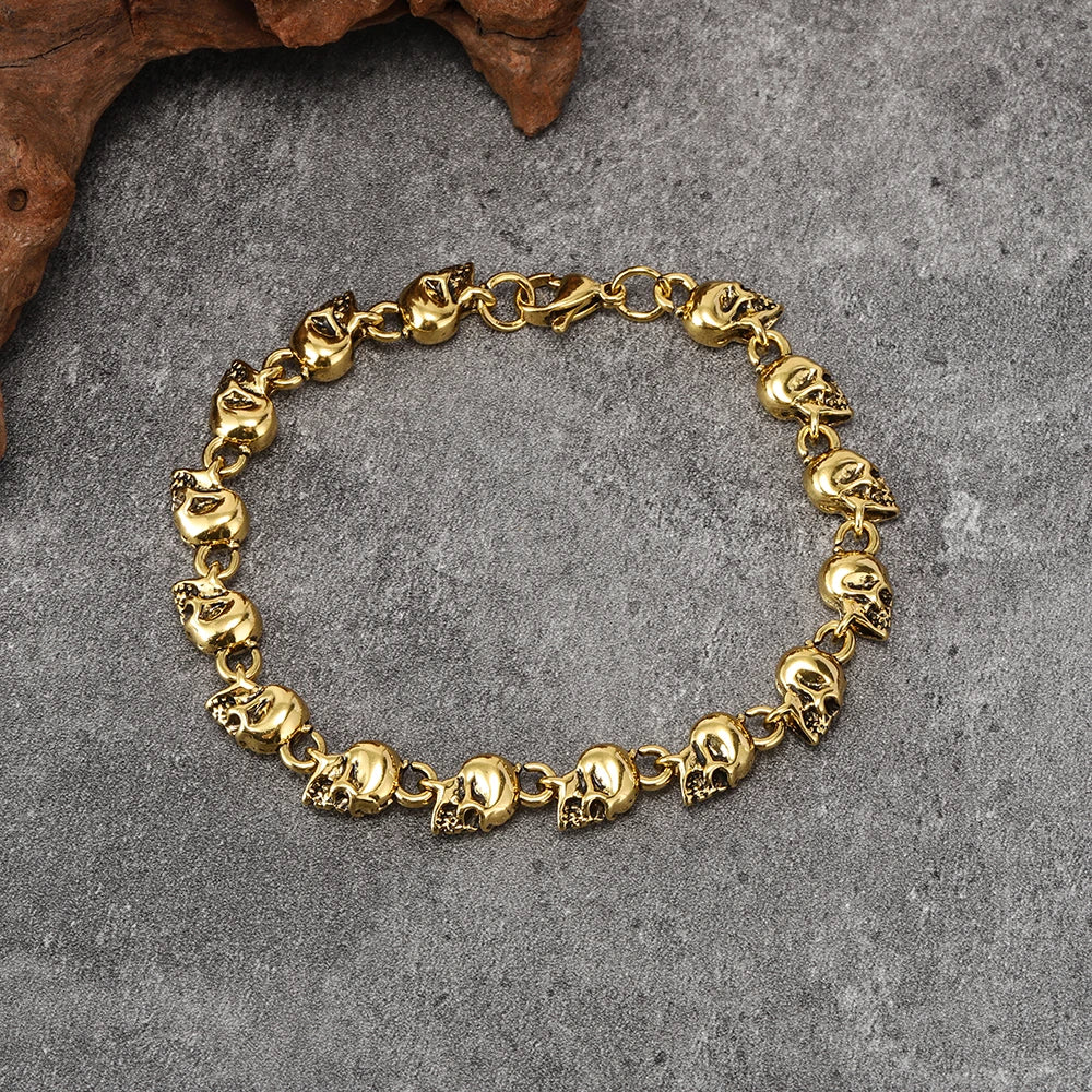 Punk Skull Charm Bracelet (3 Colors Sold Seperately)