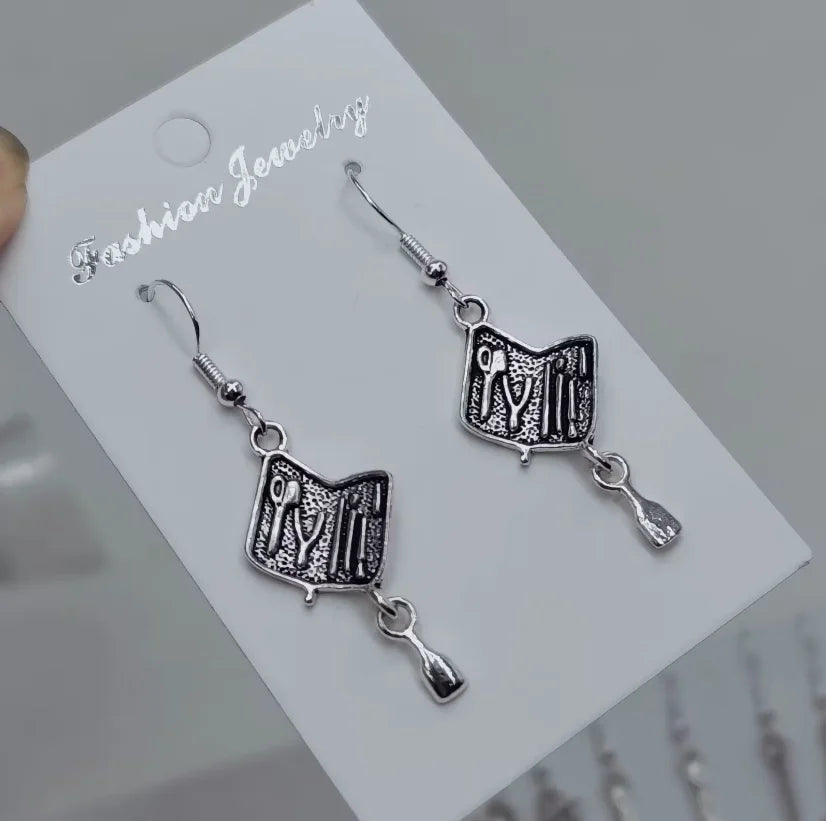 Gothic punk blade and axe stud earrings set, view 3