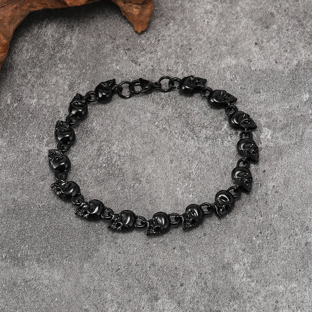 Punk Skull Charm Bracelet (3 Colors Sold Seperately)