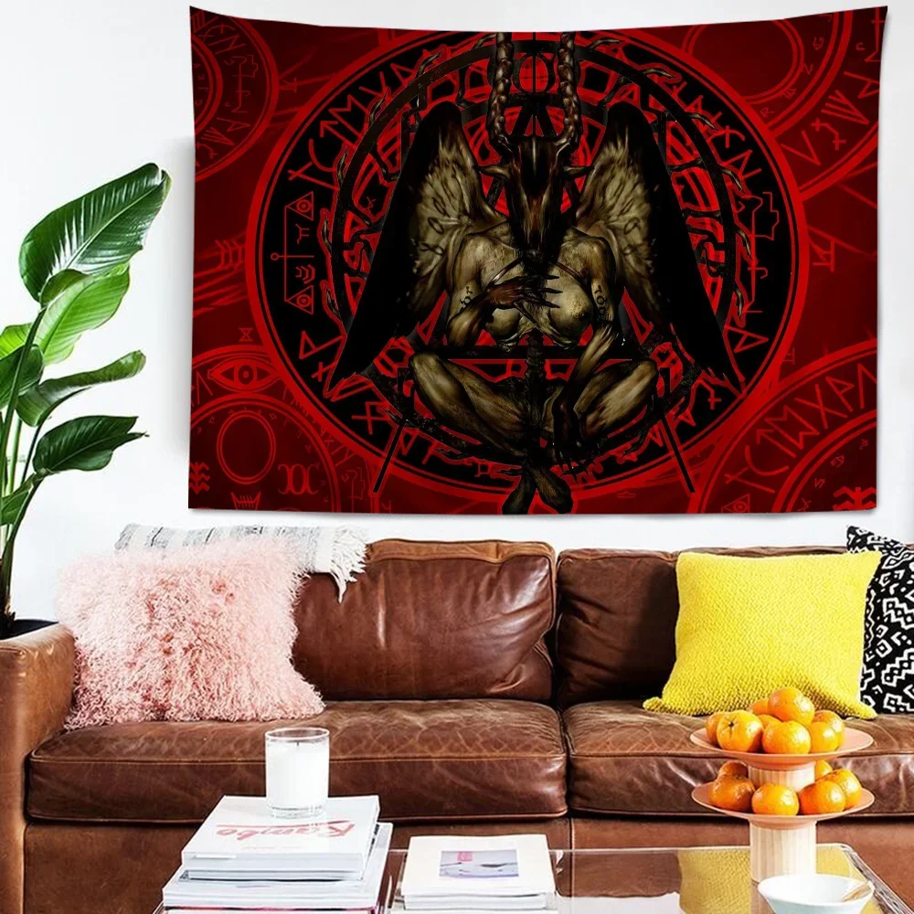 Baphomet Tapestry, Satanic Wall Hanging