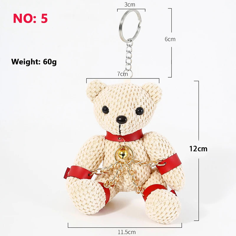 Gothic Crochet Plush Bear Keychain