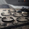 Black lace gothic choker necklace set 6 piece, view 2