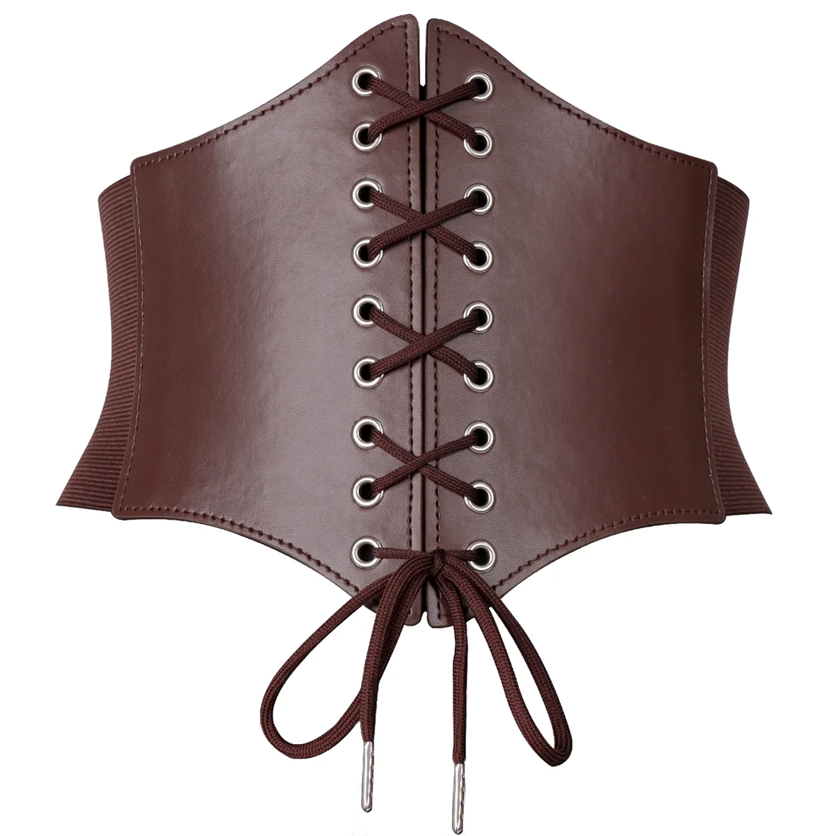 Lace-Up Faux Leather Corset, Gothic