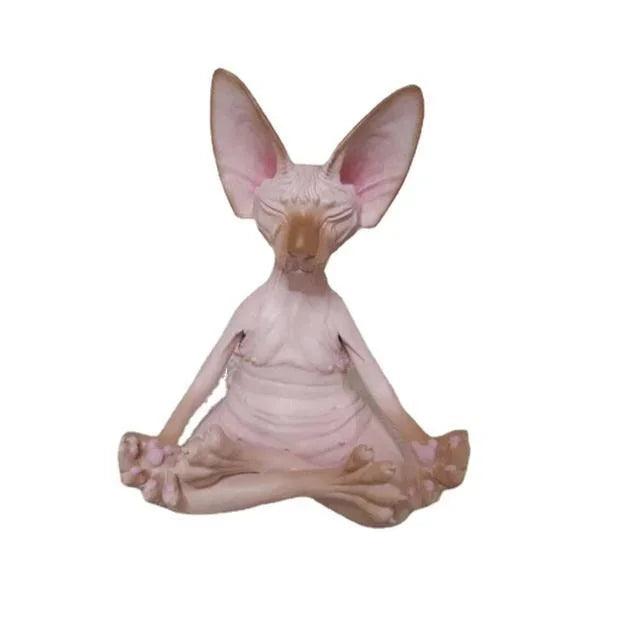 Buddha Sphynx Cat Figurine, Whimsical Decor product photo 6