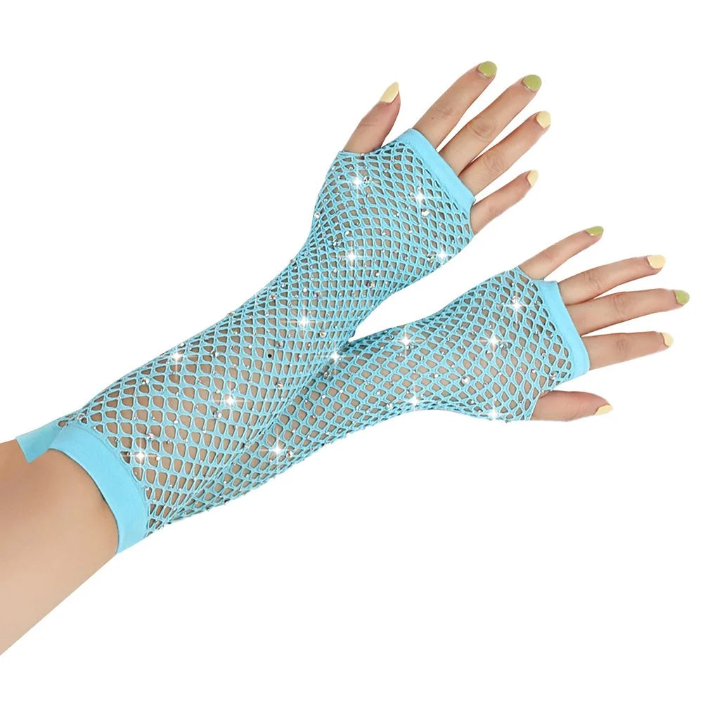 Fishnet Fingerless Gloves, Gothic Punk product photo 4
