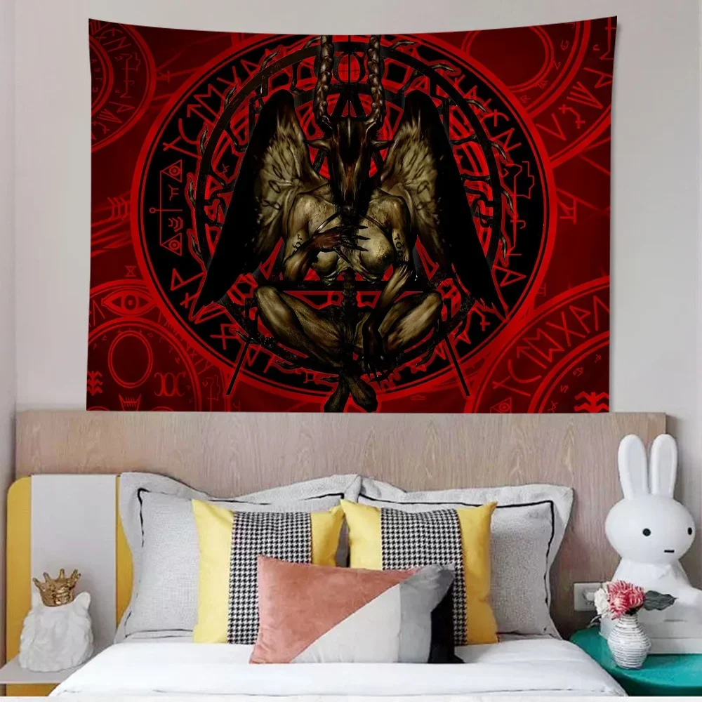 Baphomet Tapestry, Satanic Wall Hanging product photo 3