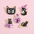 Witch Cat Enamel Pin, Punk Brooch