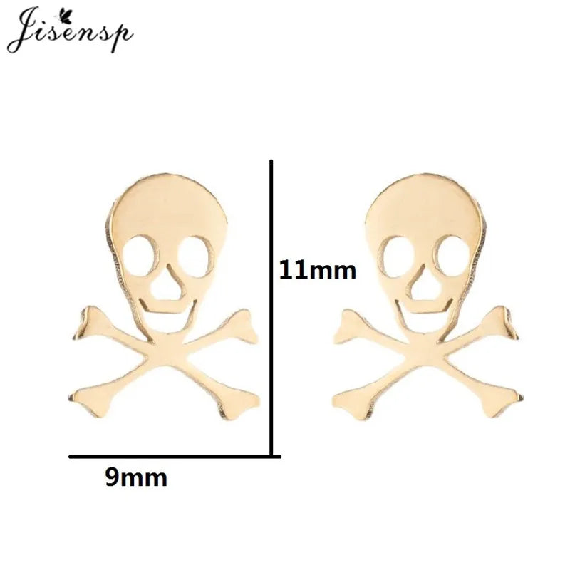 Skull & Alien Stud Earrings, Funny Gothic product photo 4