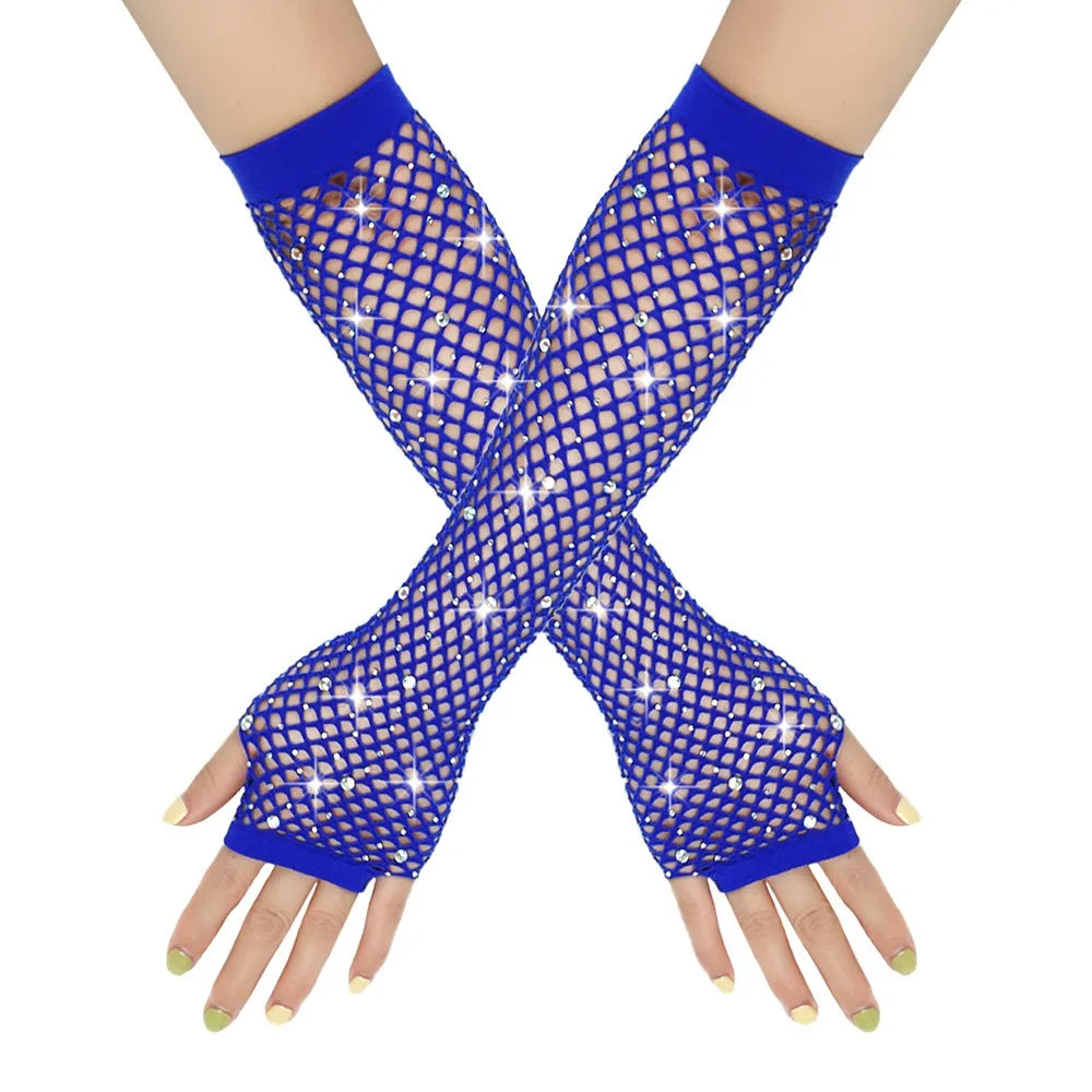 Fishnet Fingerless Gloves, Gothic Punk product photo 6