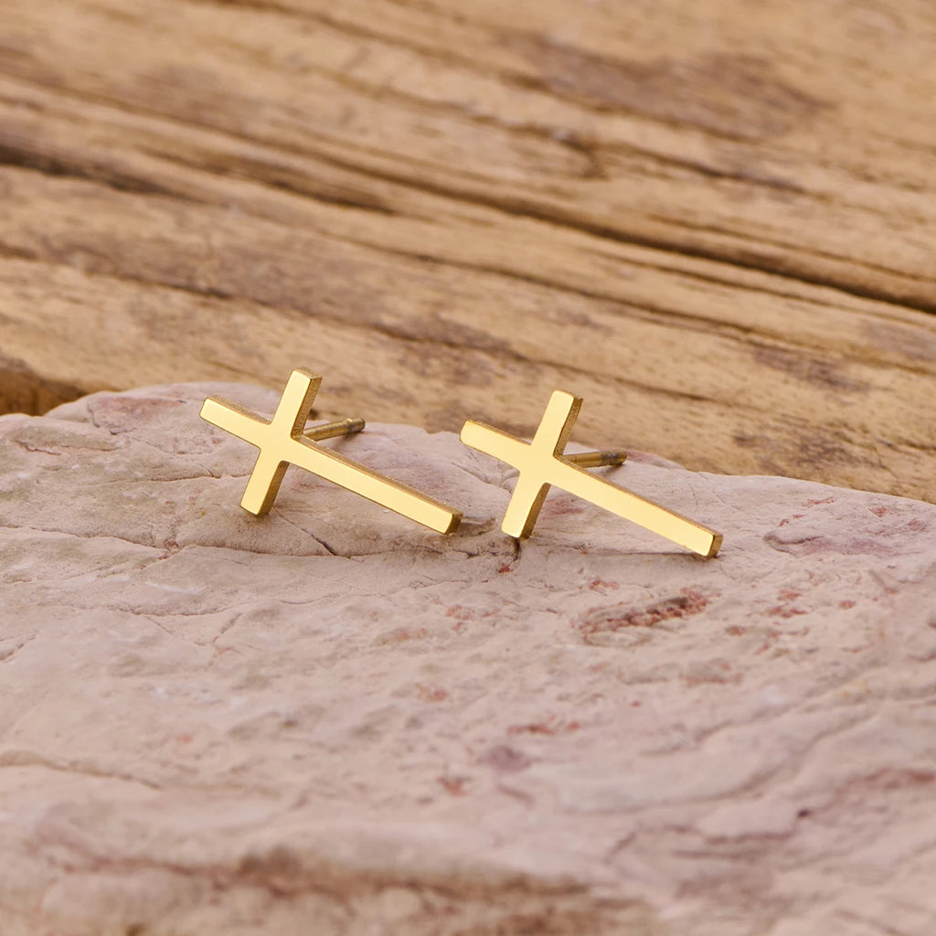Vintage Cross Drop Earrings, Gothic product photo 3